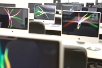 Rows of computers in a lab