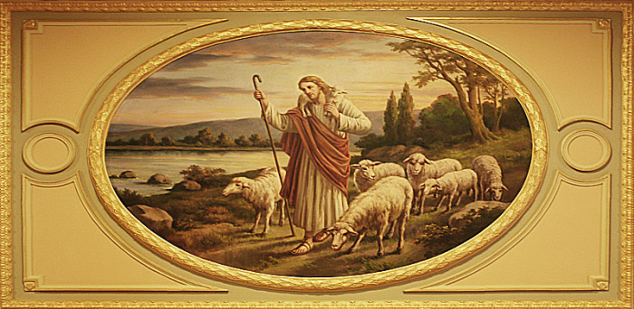 a portrait of Christ seeking out the Lost Sheep. 