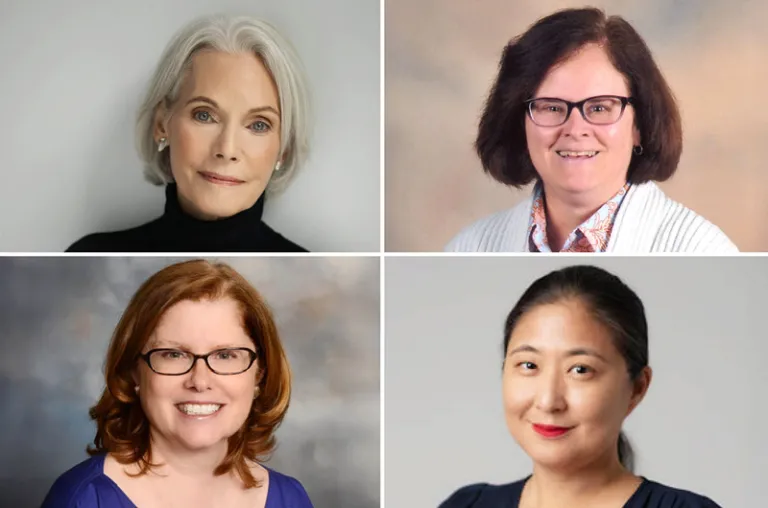A collage of  head shots of four new trustee members. All four are women.