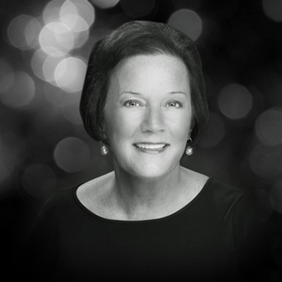 headshot of mary ellen mcdonough in black and white