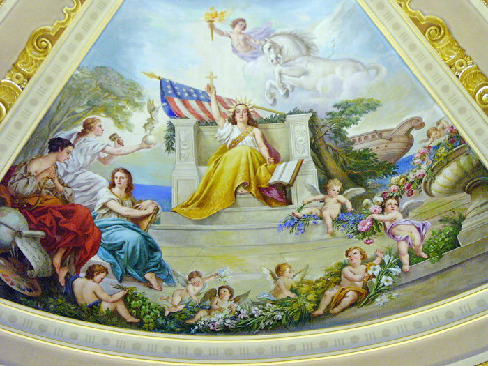 a mural representing Christian Education